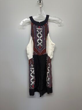 MINKPINK Black Geometric Colorblock Romper